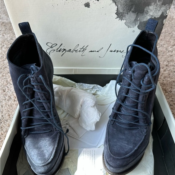 Elizabeth and James Shoes - Elizabeth and James blue lace up suede boots